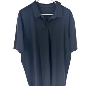 Lululemon Men's Black Short Sleeve Polo Shirt Athletic Casual Golf XL